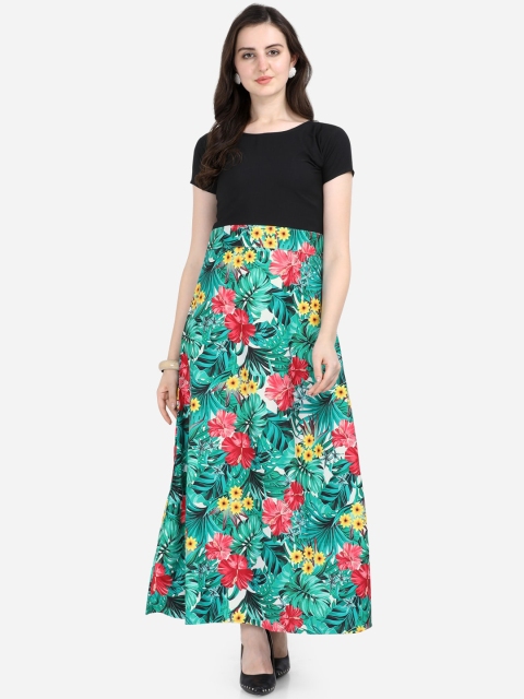 

SAADHVI Women Green Printed Maxi Dress