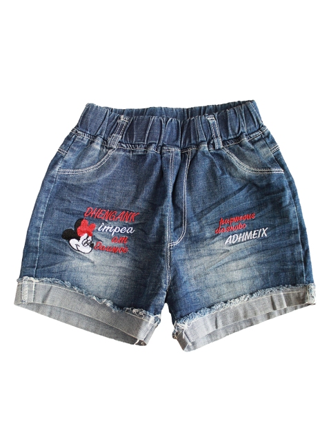 

Lil Lollipop Girls Blue Washed Regular Fit Denim Shorts