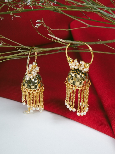 

ZeroKaata Gold-Toned Dome Shaped Jhumkas
