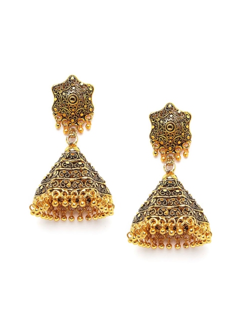 

ZeroKaata Gold-Toned Contemporary Jhumkas