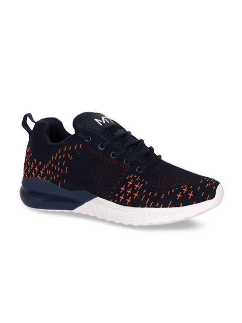 

M7 by Metronaut Men Navy Blue & Orange Woven Design Sneakers