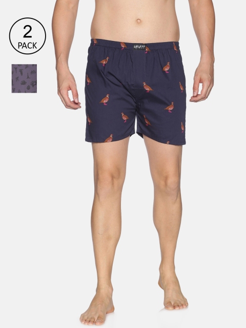 

SHOWOFF Men Pack Of 2 Printed Assorted Slim-Fit Boxers SB129-SB130