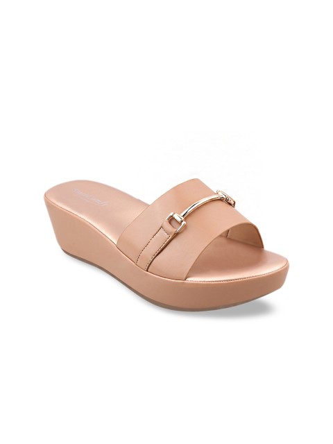 

Stelatoes Women Beige Embellished Flatform Heels