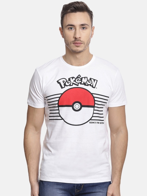 

Free Authority Men White Printed Round Neck Pokemon T-shirt