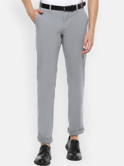 

Louis Philippe Sport Men Grey Slim Fit Self Design Regular Trousers