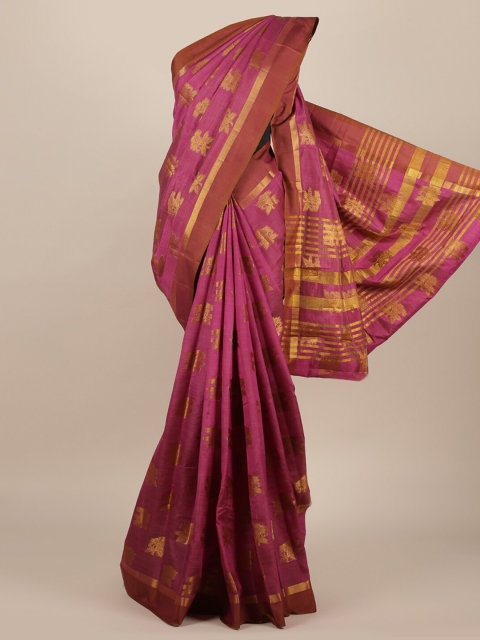 

Pothys Purple Woven Design Jute Silk Saree