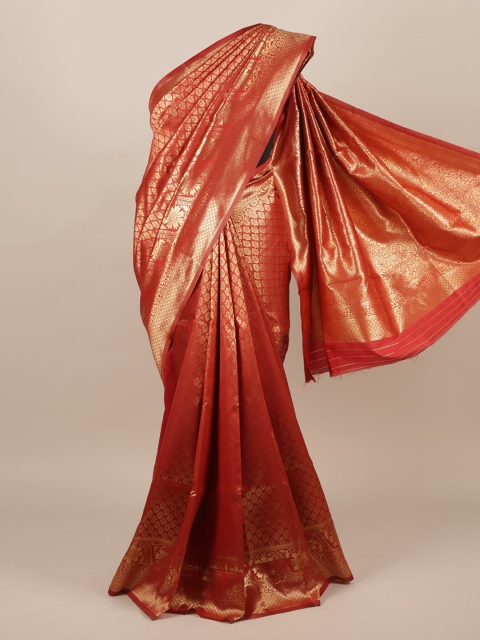 

Pothys Red Woven Design Jute Silk Saree