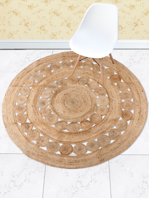 

HomeStorie Beige Natural Jute Sustainable Round Floor Carpet