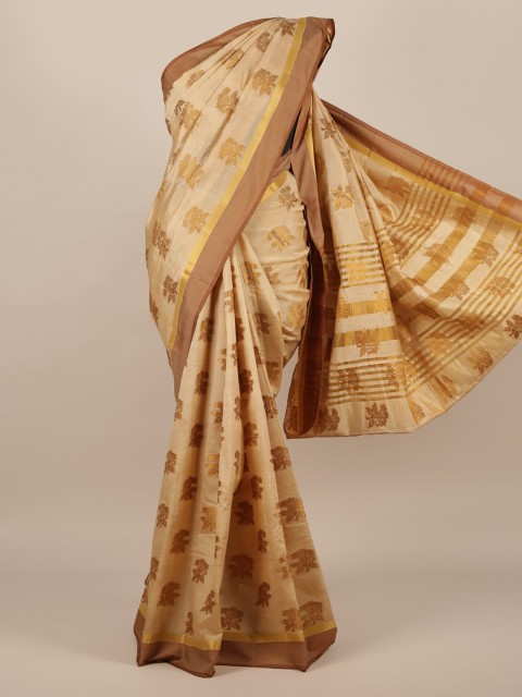 

Pothys Beige Woven Design Jute Silk Saree
