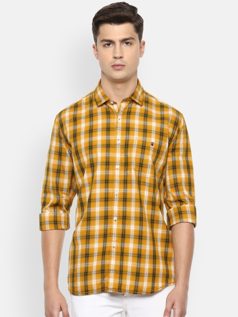 

Louis Philippe Jeans Men Yellow Slim Fit Checked Casual Shirt