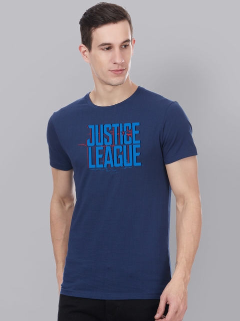 

Free Authority Men Blue Justice League Printed Round Neck T-shirt