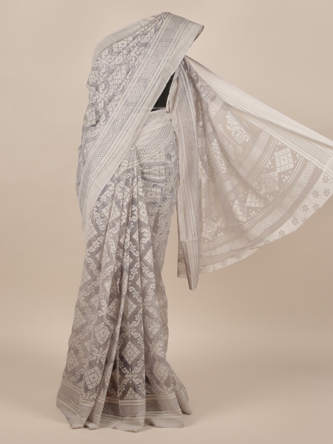 

Pothys Grey Woven Design Jute Silk Saree