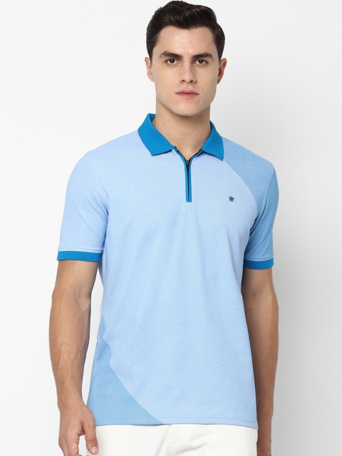 

Louis Philippe Men Blue Solid Polo Collar T-shirt