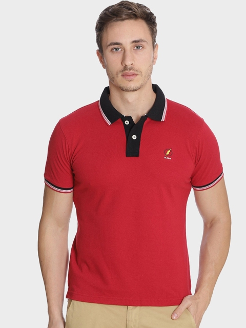 

Free Authority Men Red Solid Flash Polo Collar T-shirt