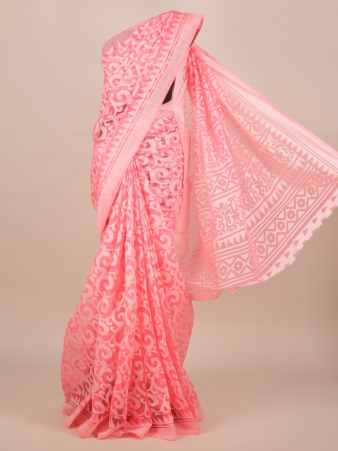 

Pothys Pink Woven Design Jute Silk Saree