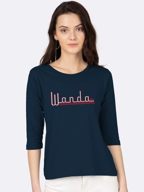 

Bewakoof Women Navy Blue & Red Wanda Printed T-shirt