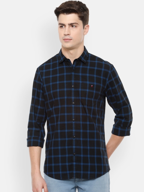 

Louis Philippe Jeans Men Black Slim Fit Checked Casual Shirt
