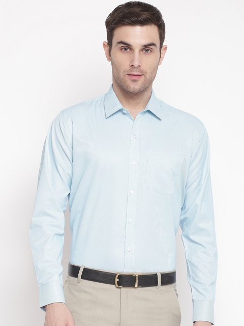 

GHPC Men Green Regular Fit Striped Formal Shirt