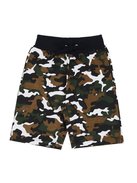 

RAINE AND JAINE Boys Green Camouflage Printed Regular Fit Regular Shorts