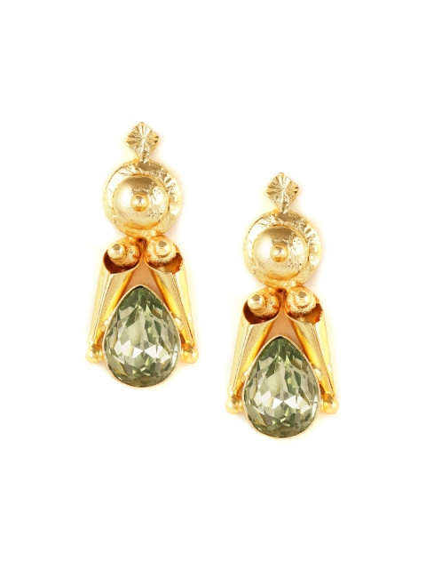 

ZeroKaata Gold-Toned Teardrop Shaped Drop Earrings