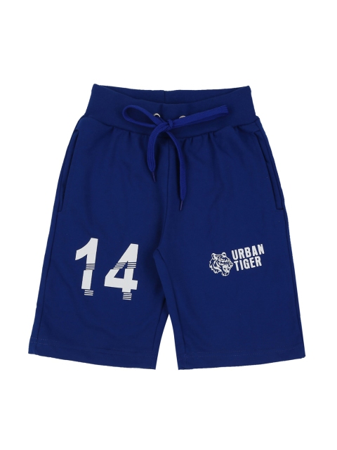 

RAINE AND JAINE Boys Navy Blue Printed Regular Fit Cotton Shorts