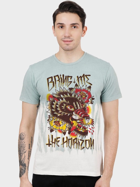 

Free Authority Men Grey Printed Round Neck T-shirt