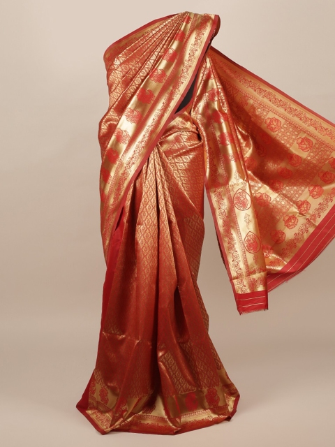 

Pothys Red Woven Design Jute Silk Saree