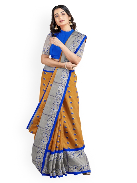 

Kalamandir Yellow Silk Blend Woven Design Chanderi Saree