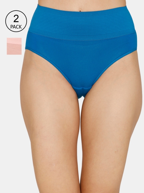 

Zivame Women Pack Of 2 Assorted Anti-Microbial High-Rise Hipster Briefs ZI2385