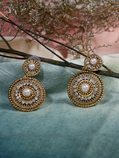 

ZeroKaata Gold-Toned Contemporary Drop Earrings
