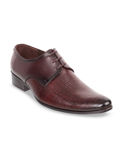 

Metro Men Coffee Brown Textured Formal Derbys