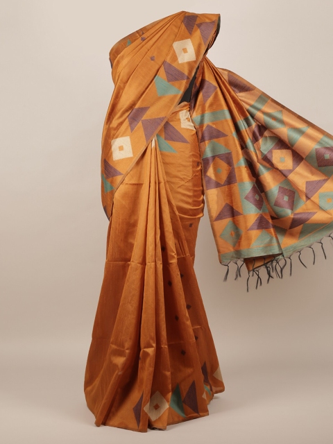 

Pothys Brown Solid Jute Silk Saree