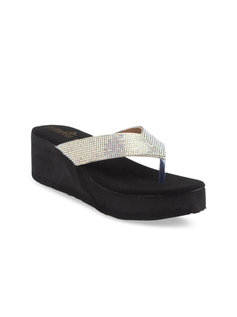 

Butterflies Women Silver-Toned Solid Sandals