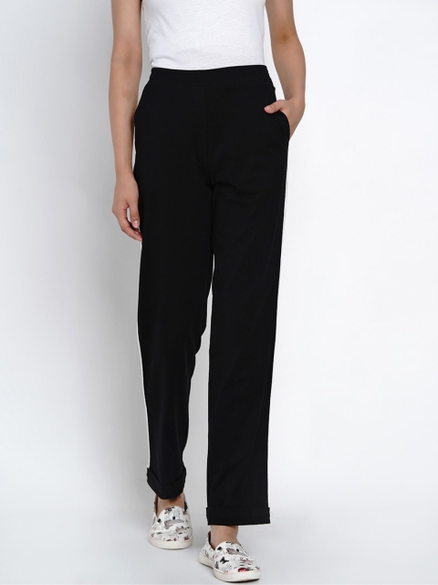 

Texco Women Black Solid Side Taping Track Pant