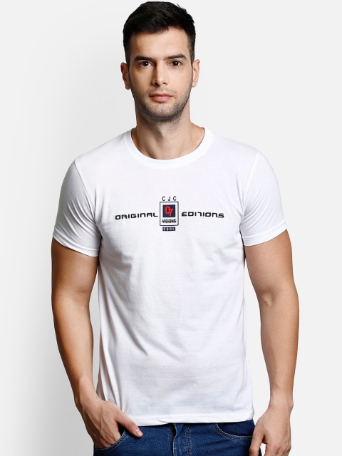 

COBB Men White Printed Round Neck T-shirt