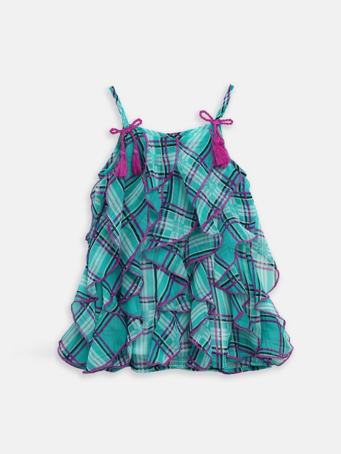 

Nauti Nati Girls Green Printed A-Line Dress