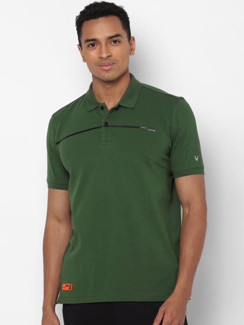 

Allen Solly Tribe Men Green Solid Polo Collar T-shirt