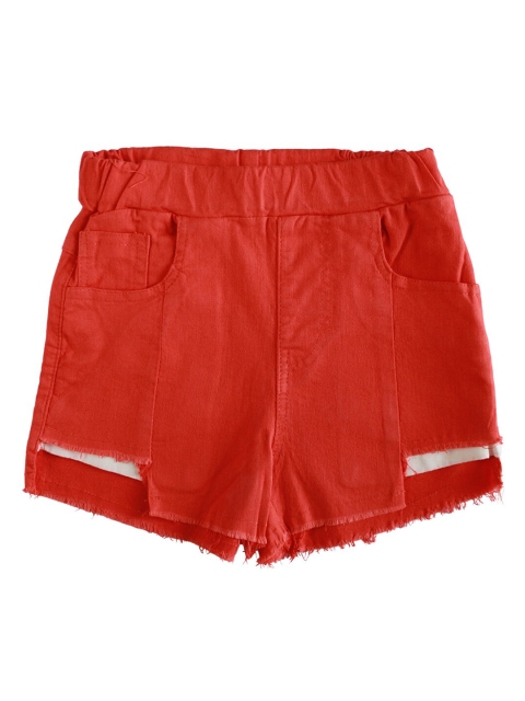

Lil Lollipop Girls Orange Solid Frayed Regular Fit Hot Pants