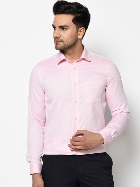 

Blackberrys Men Pink Slim Fit Self Design Formal Shirt