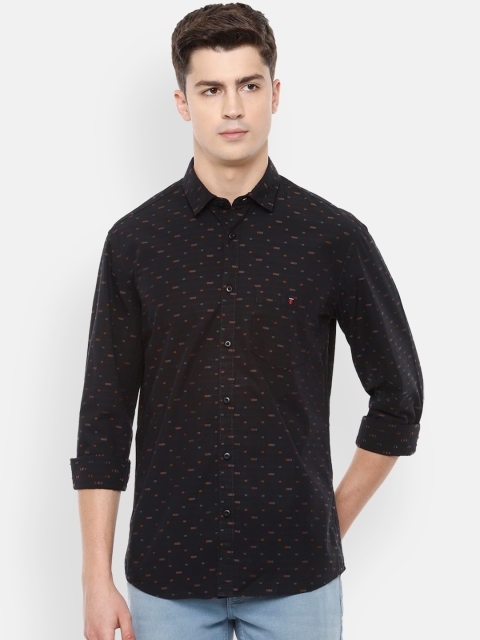 

Louis Philippe Jeans Men Black Slim Fit Printed Casual Shirt