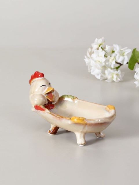 

THEDECORKART Beige Adorable Rooster Soap Dish