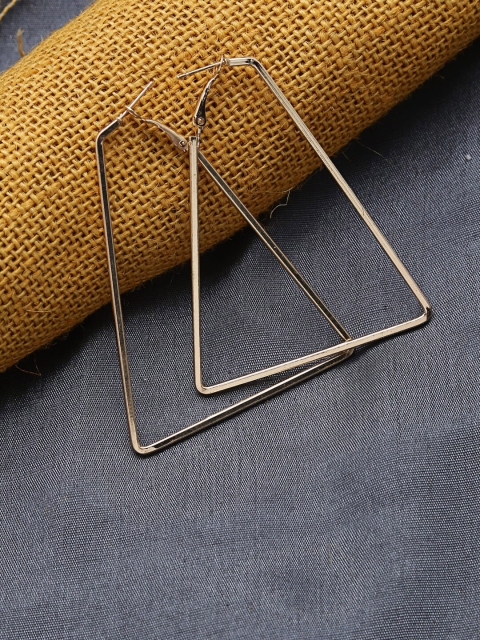 

ZeroKaata Gold-Plated Lightweight Triangular Hoop Earrings