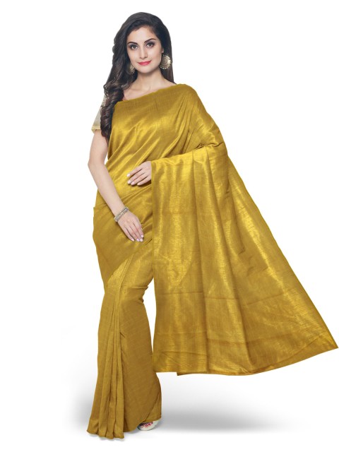 

Kalamandir Gold Striped Silk Blend Saree
