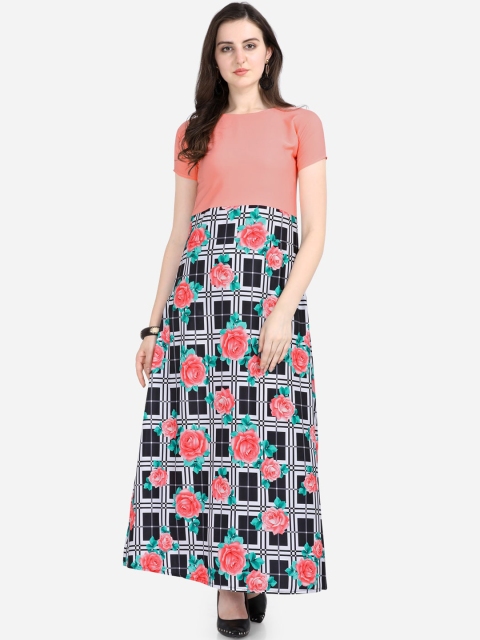 

SAADHVI Women Multicoloured Floral Printed Maxi Dress, Multi