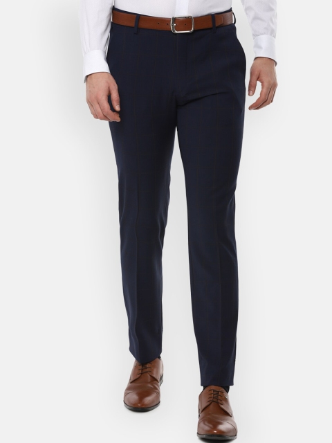 

Louis Philippe Permapress Men Navy Blue Slim Fit Solid Formal Trousers