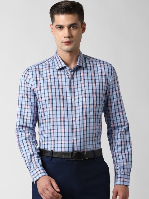 

Peter England Elite Men Multicoloured Slim Fit Checked Formal Shirt, Multi