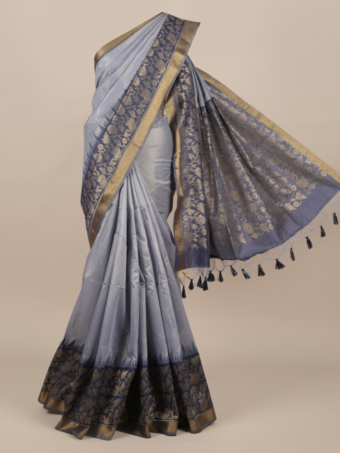 

Pothys Blue & Golden Jute Silk Woven Design Saree
