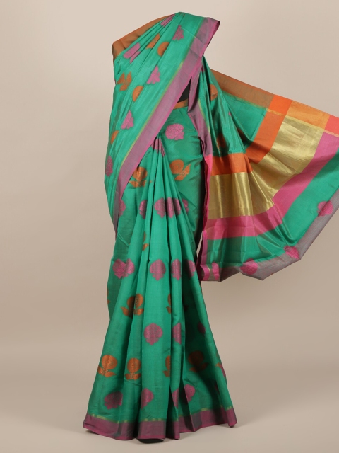 

Pothys Green Woven Design Jute Silk Saree