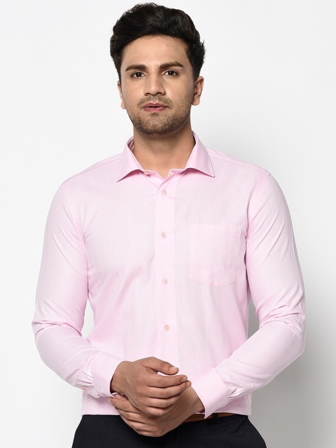 

Blackberrys Men Pink Slim Fit Self Design Formal Shirt