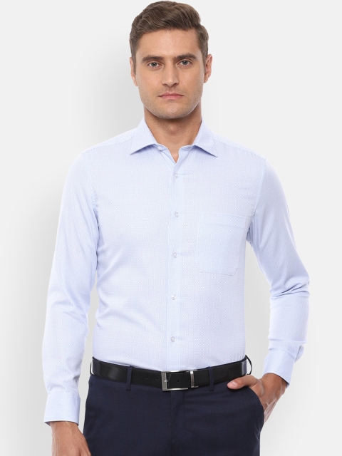 

Louis Philippe Men Blue Regular Fit Checked Casual Shirt